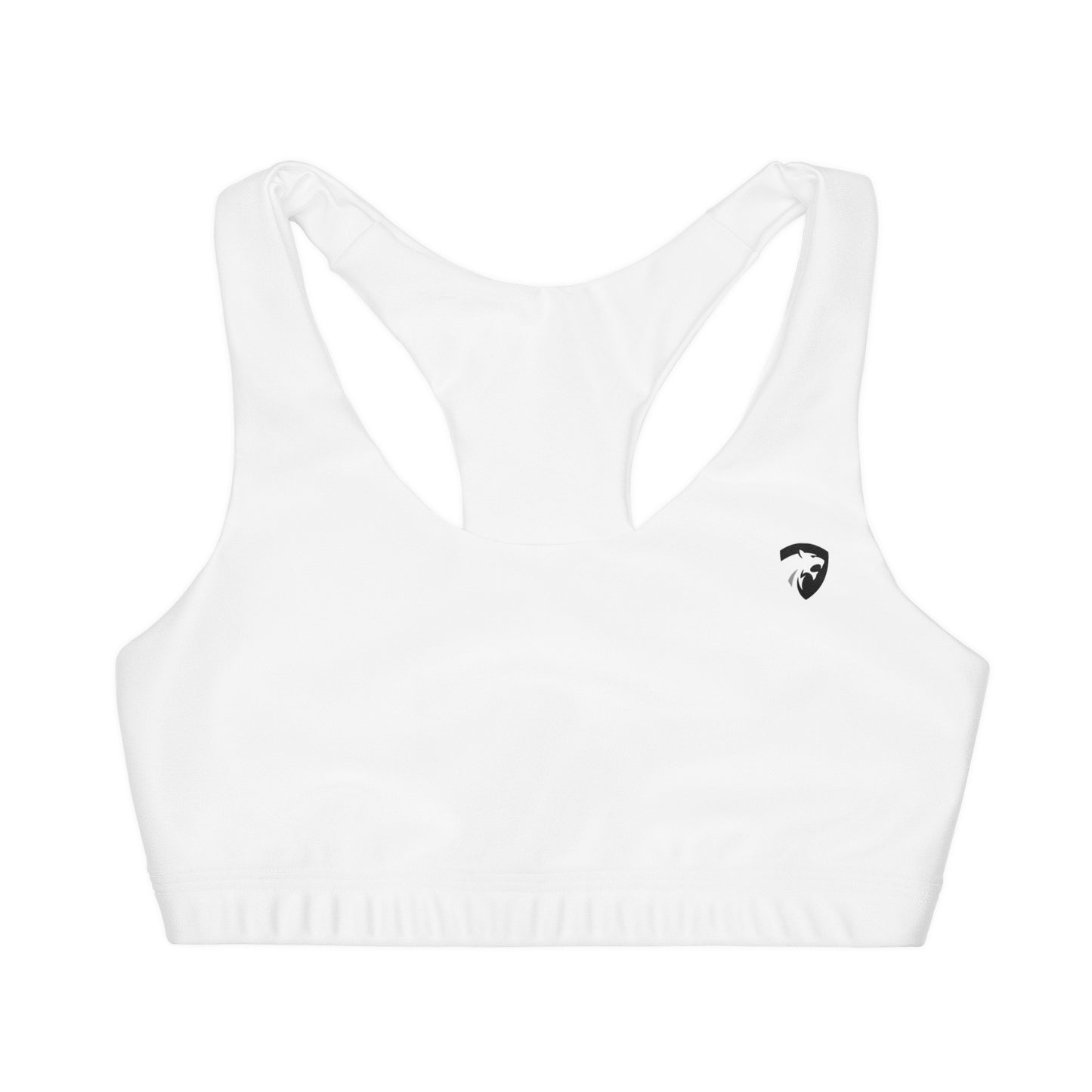 Girls' Seamless Sports Bra with Lion Logo - Comfortable & Stylish Activewear