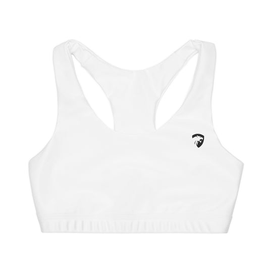 Girls' Seamless Sports Bra with Lion Logo - Comfortable & Stylish Activewear