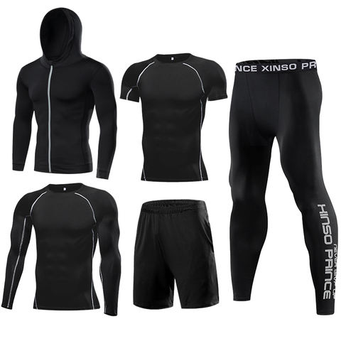 MEN 5 PIECES COMPRESSION GYM SUIT